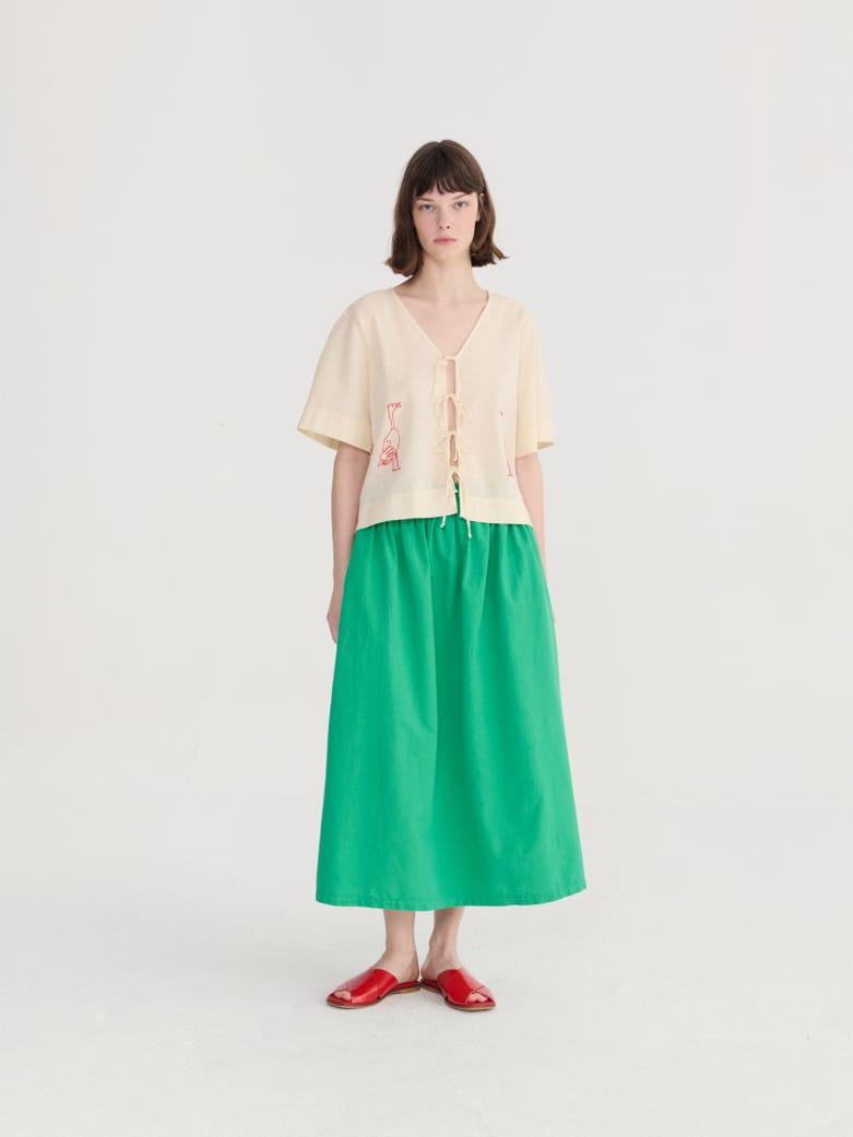 Bobo Choses Embroidery Tied Blouse Bluse Damen creme